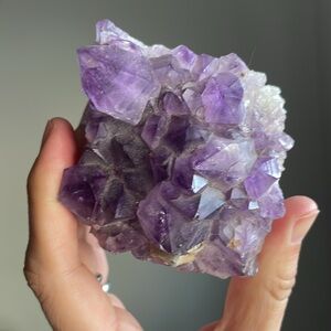Large Natural Raw Amethyst Cluster w/ Rutilated